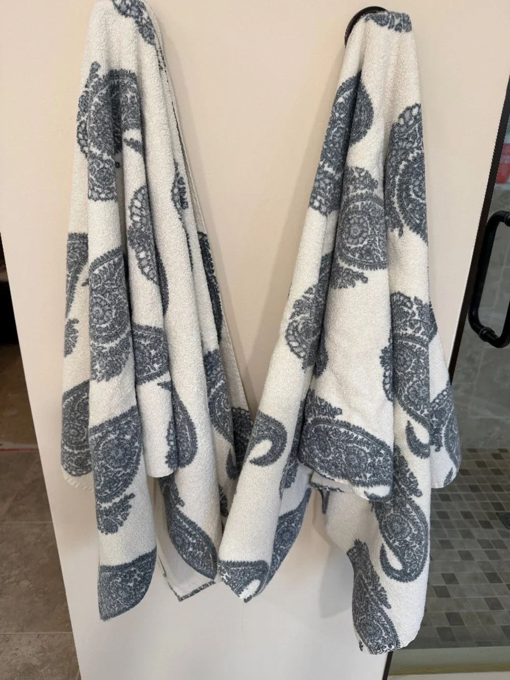 PotteryBarn Rayna Towels set of 2 blue paisley chinoiserie